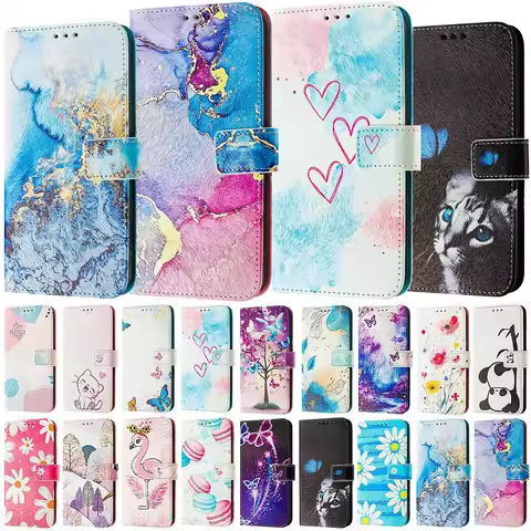 Leather Case For OPPO Realme Note 50 60 Narzo 60X 70 N55 N63 Realme C51 C53 C61 C63 GT Neo 3T Flip W