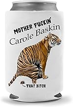 Cool Coast Products | Funny Tiger King Joe Exotic Parody Coolies - Big Cat Carole Baskin Funny Beer Can Coolies | Neoprene Insulated | Beverage Cans Bottles | Cold Beer Tailgating (Carole Tiger)