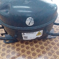 (100% ORIGINAL) USED REFRIGERATOR COMPRESSOR HVS90MS a GAS R600a FOR NON INVERTER REFRIGERATOR