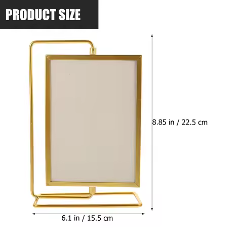 Photo Display Frame 1Pcs Floating Frame A4 Size Vintage Rotating Picture Holder Tabletop Decor for H