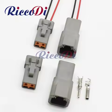 1-Set 2 Pin Way DTP Series Male Female Waterproof Electrical Auto Connector DTP04-2P DTP06-2S