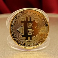 Souvenir Coin Koin Fisik Crypto BTC Bitcoin Gold Plated Pajangan Koleksi Souvenir Gift Ethereum Lite