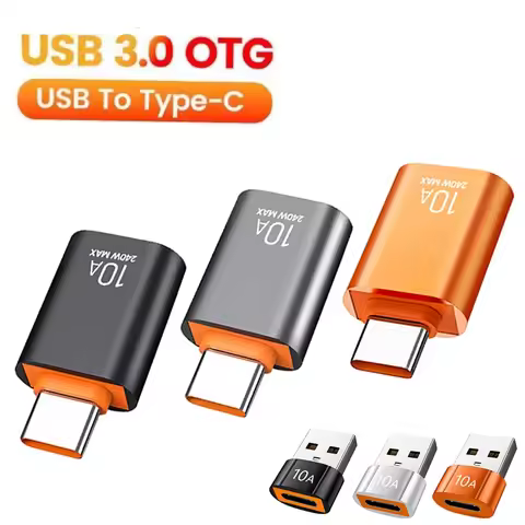 10A USB Type C To USB A Adapter USB Female to Type C Male Converter USB to Type C OTG Connector For