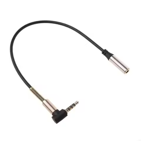 L93B 24cm 90 Degree Single Elbow 3.5mm Extension Cable For PC Speaker Headsets