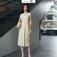 Flora Wrap Dress - Đầm lụa họa tiết Đầm công sở dạo phố IVY moda MS 41M9215