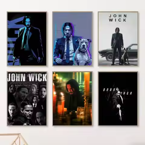 Classic Movie Cool J-John W-Wick Poster HD Print Vintage Wall Art Decor for Home Study Room