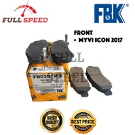 ORIGINAL FBK Myvi D20N MG3 1.3 1.5 (3rd Gen) Front Disc Brake Pad FD0301MS Perodua