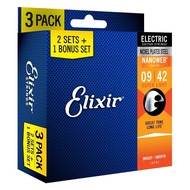 Elixir 16540/16542/12002/12052 NANOWEB Coating 3 Pack Super Light Weight.