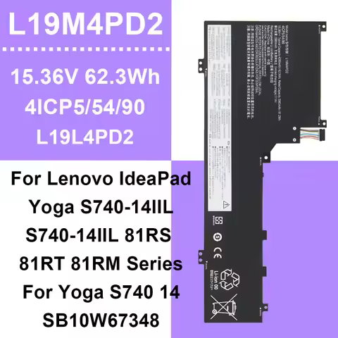 DODOMORN For IdeaPad Yoga S740-14IIL Series Laptop Battery L19M4PD2 L19L4PD2 4ICP5/54/90 SB10W67348 