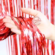 MERAH Red foil curtain / red backdrop / foil fringe curtain / red party decoration background