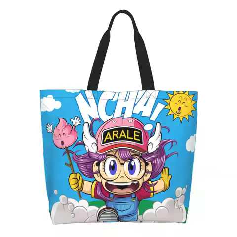 Custom Fashion Dr. Slump Shopping Tote Bag Recycling Arale Norimaki Anime Manga Canvas Grocery Shopp