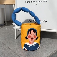 2023 New Style Cute Emoticon Series Portable Bucket Bag Female Original Bucket Bag Handbag Hand Carr