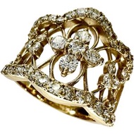 Pre-owned size 13 diamond (heart & cupid) 1.50ct ring in 18K gold, 6.9g.