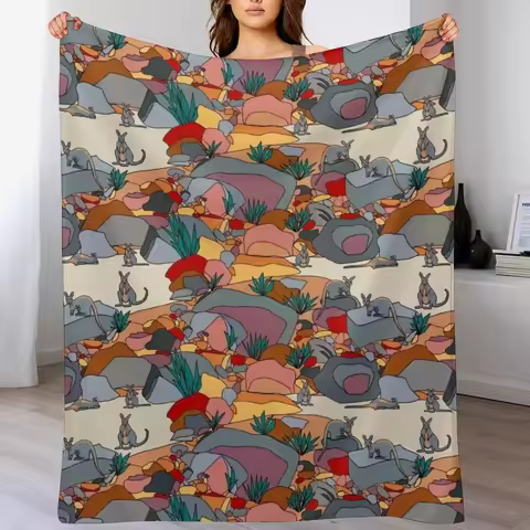 Where’s Wallaby? Throw Blanket Ultra Soft Flannel Fleece Blanket for All Seasons