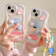 HP New beautiful and cute three-dimensional gradient cartoon rabbit phone Case cover casing for INFI