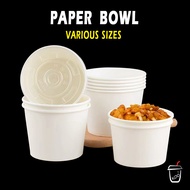 50PCS Paper Bowl Disposable Food Storage Environmentally 260cc 320cc 520cc 850cc 1000cc