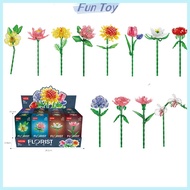 Fun TOY Building Blocks Crystal Flower Bouquet Building Flowers BALODY Nano Block Decoration Flower 