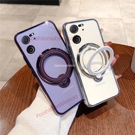 Casing For Xiaomi 13T pro 13 T 13tpro 13pro 13lite 13Ultra Xiaomi13t pro Xiaomi13tpro Ring Holder Bracket Phone Case Clear Transparent Acrylic Soft TPU Edge Shockproof Back Cover