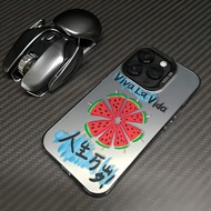Phone Case Shock-resistant Hard Case Long Live Life Watermelon Pattern Suitable for iPhone 13PROMAX 
