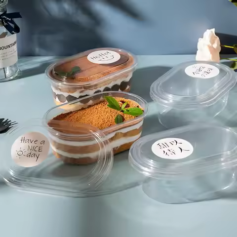 Tiramisu box, disposable transparent mousse cake packaging box, popular dessert pastry packing box, 