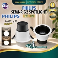 PHILIPS LED Semi Recessed G2 Spotlight RS280 7W 11W Coolwhite Warmwhite Eyeball Ceiling Light Lampu 
