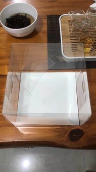 3 inch/5 Inch/6 inch/7 inch/8 inch Transparent Cake Box Packaging PET Square With White Tray With Ha