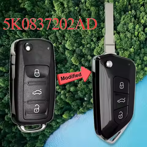 KEYECU Modified Car Key Shell Case Replacement 5K0 837 202 AD for VW Polo Tiguan Jetta Golf Skoda Se