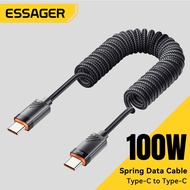 ESSAGER 60W/ 100W Type C Spring Charging Cable Type C to Type C Car Charging Data Cable