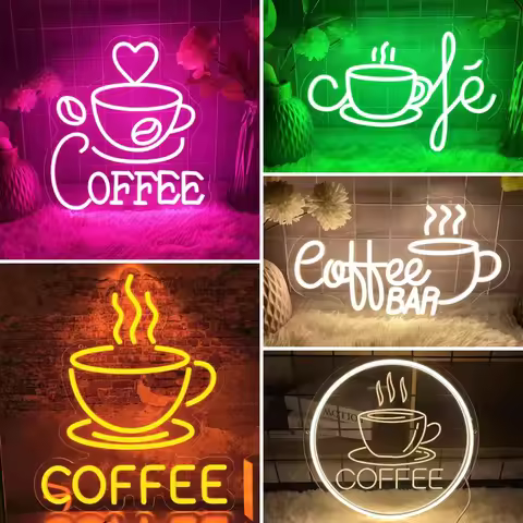 Coffee neon sign Coffee Shop Neon LED Sign for Cafe Cafeteria Restaurant luminous business signs Hom