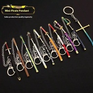 1 móc khóa thu nhỏ 3 thanh kiếm Zoro trong One Piece Series, mô hình hợp kim chạm khắc chi tiết, tái