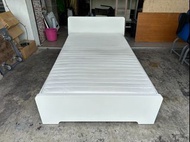 香榭二手家具*IKEA ASKVOLL白色單人加大4尺床架含獨立筒彈簧床墊-床板-兒童床-床組-床底-床框-床箱-單人床