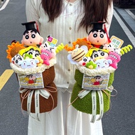 全新 蠟筆小新 小新 小白 公仔花束 小新花  畢業花束 小新畢業公仔花 生日花 生日禮物 畢業公仔花 畢業公仔 花 畢業花