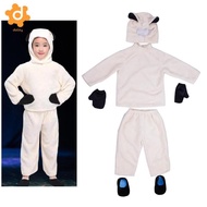 [utruiut0k] Hooded Kids Sheep Costume White Lamb Fancy Dress Stage Show Performance Clothes for Carn