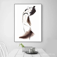 Citon Fashion Scandinavian Woman Canvas Art Oil Painting Artwork Poster Picture Wall Decoration Mode