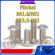 10.9 grade nickel-plated round head inner hexagon screw ISO7380 pan head bolt, semi-round head screw