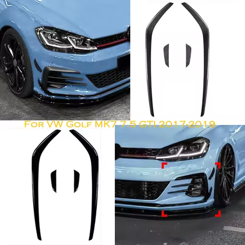 Car Front Bumper Side Air Knife For VW Golf 7.5 Golf 7.5 GTI 2017-2019 Diffuser Splitter Trim Auto B