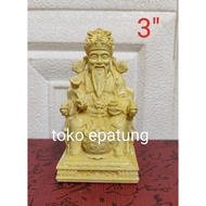 Statue of the god of fortune / Cai sen - wood - 3 inch / 7 cm - gl -2