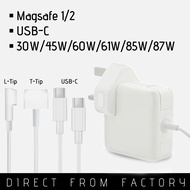 Magnetic MagSafe 1&2 Power Charger Adapter 45W 60W 85W, L-Tip T-Tip Type C Connector Compatible with