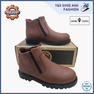 GUZZI Goodyear Welt Double Zipper Premium Leather Safety Boots | Kasut Safety (SIRIM & DOSH) 887