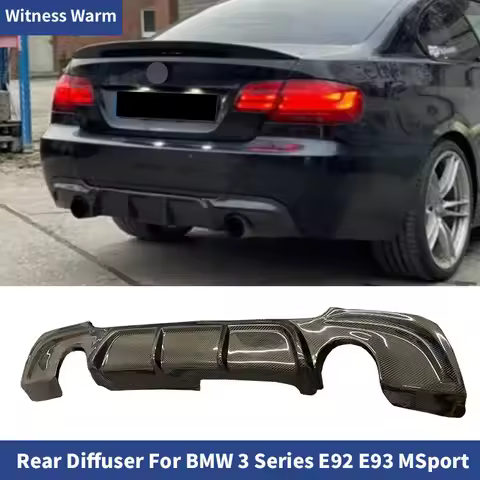 For BMW 3 Series 316i 330i 335i E92 MSport Bumper Coupe Carbon Fiber Car Rear Bumper Diffuser Lip Sp