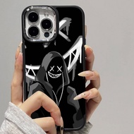 Case for iPhone 8 7 8plus 6plus 14 15 X XR XS MAX 12Promax 12 13Promax 15Promax 11 14Promax 13 Smile Killer Pattern Metal Photo Frame Shockproof Protective Soft Case