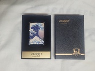 Zorro 佐羅黃銅煤油打火機ZT-114 ，有原廠外盒(神奈川衝浪裡)Zippo通用。