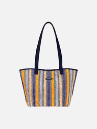 Fluffy Stripe Silk Chenille Capri Bucket Bag