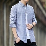 Plaid Oxford Men's Long Sleeve Shirt