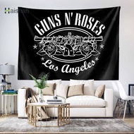 （hai shan)Guns N Roses Band Logo Wall Tapestry Polyester Tapestries Bedroom Wall Hanging Tapestry Home Decoration 02