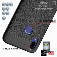 Vivo Y71Y81Y83Y91Y97 Slim Leather Laychee Grained Medium Hard Polycarbonate TPU Back Cover Phone Cas