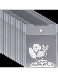 20入組大號透明模具和印章收納袋，透明塑料文件夾，用於裁剪模板和浮雕手工藝，適用於DIY剪貼簿紙卡工藝品收納盒9.5X6.8英寸