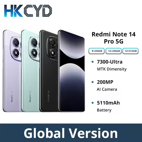 Global Version Redmi Note 14 Pro 5G Smartphone MediaTek Dimensity 7300-Ultra 200MP AI Camera 5110mAh