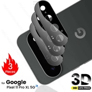 3Pcs Black 3D Tempered Glass Curved Camera Protector for Google Pixel 11 Pixel 11 10 9 Pro XL 9A 10A