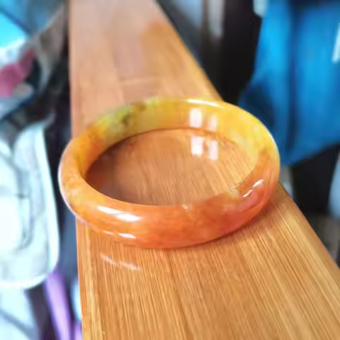 New Natural Yellow White Ice Glutinous Trendy Pattern All-match Bracelet Exquisite Jade Bangles Jewe